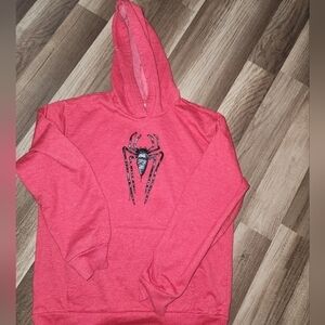 MARVEL Spider Hoodie Size Large Red/Black Check Out My Other Disney Items